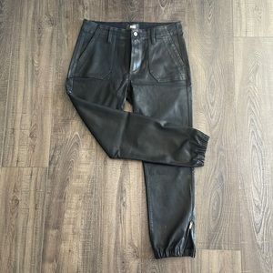 PAIGE cropped faux leather jogger pants